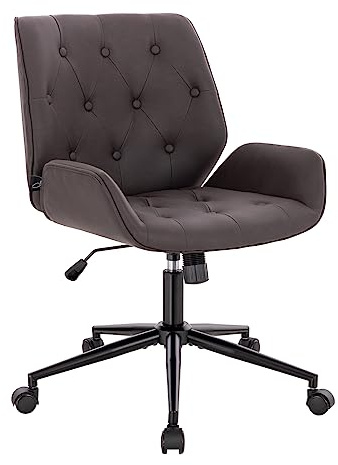 SVITA Gabriel Bürostuhl Schreibtischstuhl Vintage-Design Kunstleder Schwarz
