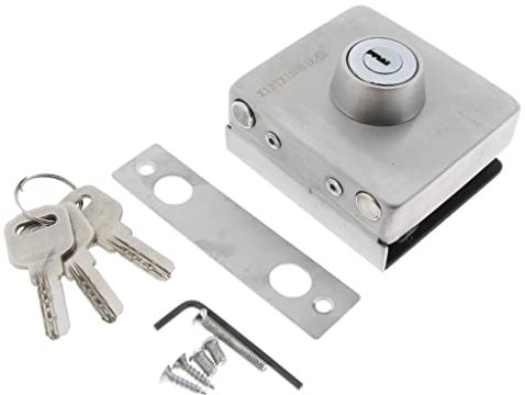 Luzhengyang Serrure de porte en verre simple d'acier inoxydable de 10-12mm glissant sans cadre, aucun perçage