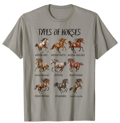 Vintage Retro Types of Horses Horse Breed Horseback Riding T-Shirt