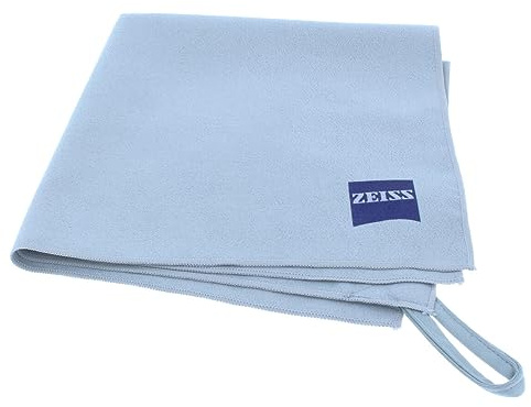 ZEISS Panno per la pulizia degli occhiali – Panno da officina per ottico in microfibra (37 x 37 cm) con gancio di sospensione