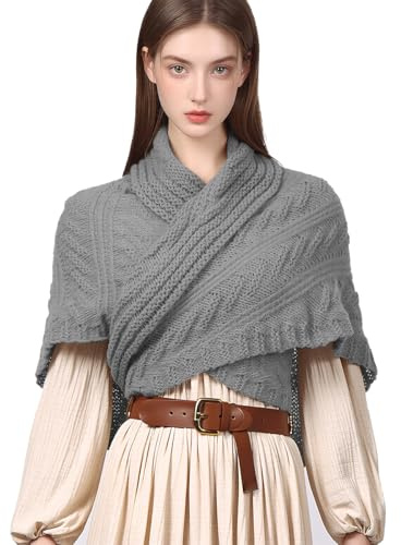 CAMDOM Damen Dreieckstuch Winter Herbst Strick Wrap Schal Mode Warm Damen Pullover Halstuch Cape