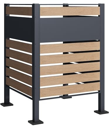 ESTEXO Mülltonnenverkleidung Mülltonnenbox Mülltonnenzaun 120 cm Garten Flexibler Sichtschutz erweiterbar (4 Pfosten + 3 Elemente)