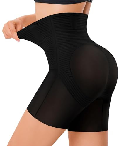 Junlan Women Tummy Control Knickers High Waisted Body Shaper Shapewear Shorts Butt Lifting Panties Shaping Underwear (Black,S)