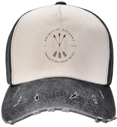 HEBUOUI Herren Retro Cowboyhut Primitives Bogenschießen Ahnen Wissen Distressed Baumwolle Bogen Pfeil Japanischer Bogenschütze Kyudo Papa Hut Männer Frauen Aktivitäten Einstellbar das Geschenk