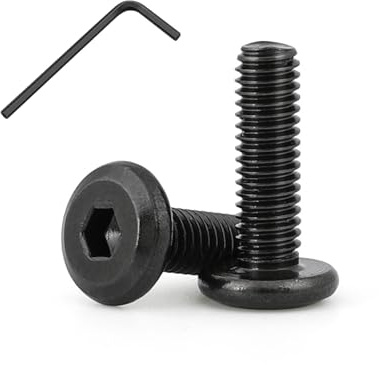 Katomi 25Stk M6X16mm Flachkopfschrauben,M6 Schrauben Schwarz Edelstahlschrauben 304 Innensechskant Flachkopf Vollgewinde Linsenkopfschrauben mit Innensechskantschlüssel für Haushaltsgeräte Industriem
