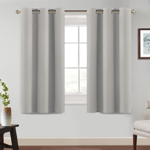 BellaHills Tende Oscuranti per Interni Isolanti Termiche con Anelli Tenda Finestra per Camera da Letto e Soggiorno Tende per Salotto Moderne, 2 Pezzi 117L x 137A cm, Pietra Pomice