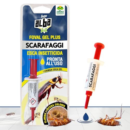 Albagarden - Gel Scarafaggi Pronto Uso - Veleno per Disinfestazione Casa ad Azione ritardata per Eliminare La Colonia - Esca Insetticida conto Blatte e Scarafaggi 5 gr