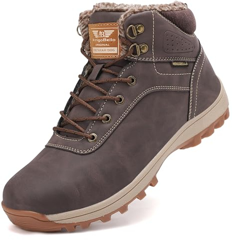 ARRIGO BELLO Botas Mujer Hombre Nieve Botines Invierno Cálido Zapatos Antideslizantes Forradas Boots fur Unisex 36-46(Marrón,43)