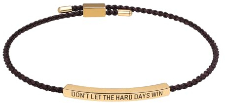 OIDEA Unisex Armband geflochten mit Gravur: Mit Gravur Don't let The Hard Days Win Remember who The Fuck You Are Motivationsschmuck verstellbar Handgelenk Geschenk für Damen Herren Gold Silber