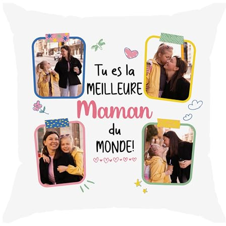 Cadeau Plus Coussin Personnalisé - Tu ES La Meilleure Maman du Monde - Coussin Personnalisé Photo, Coussin Maman, Cadeau Fete des Meres Coussin (Modèle #1)