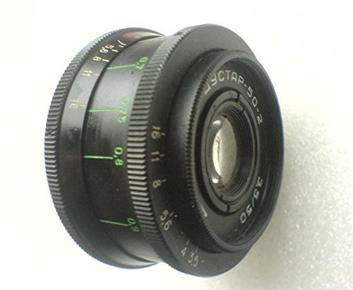 Industar Ryskt objektiv, Zenit Praktica M42 CLA spegelreflexkamera, 50-2, 50/3,5, 50 mm, svart