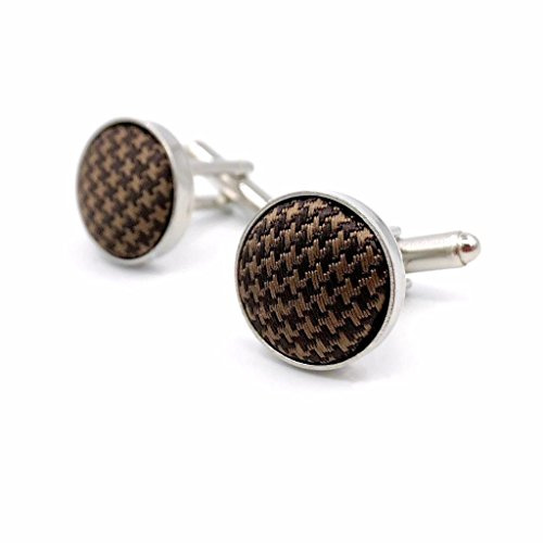 Shlax&Wing Homme Cravate Couleur Unie Dark Marron Chocolate Soie Classic (boutons de manchette)