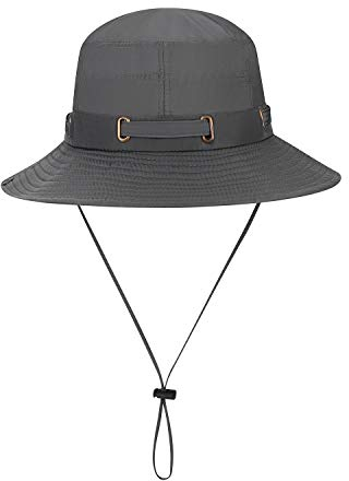 ITODA Sonnenhut Unisex Buschhut für Damen Herren Anglerhut UV Schutz Fischerhut Schnell Trocknend, KopfumfJahrg verstellbar von 54 - 58 cm lJahrg, Dunkelgrau