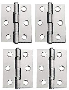 YOFASEN Cerniere pieghevoli per la casa, in acciaio inox, per esterni, con viti, colore argento, 59 x 35 x 1,2 mm, 4 pezzi