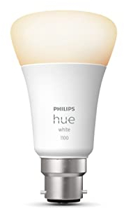 Philips Hue Lampadina LED Smart Smart Bianca [attacco a baionetta B22] – 1100 lumen (equivalente a 75 W), funziona con Alexa, Google Assistant e Apple Homekit