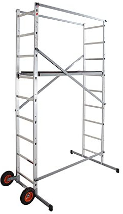 Echafaudage roulant de jardin tout terrain 1,7m/3,7m en aluminium Hailo HobbyStep H4 Jardin