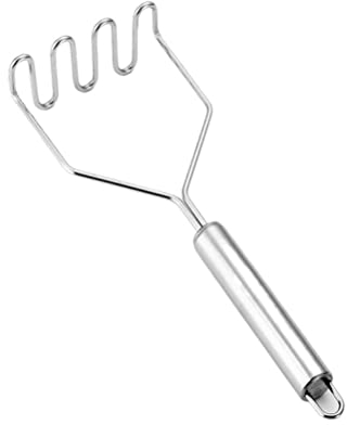 Voarge Kartoffelstampfer, Edelstahl Küchengeräte, Gewellter mit Griff Gourmet Stampfer Einfach zu Reinigen und Verwenden, Perfekt für Gemüse, Kartoffelpüree, Küchenhelfer