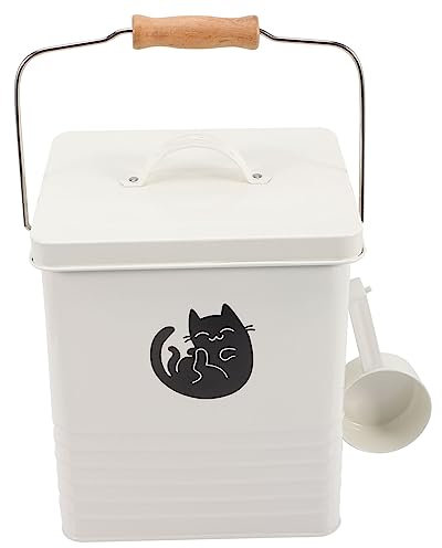Hohopeti Sealed Cat Food Storage Bucket with Cover Design Multi-Function Dog Food Box Sturdy Treat Storage Bin Convenient Dog Snack Bin for Cat