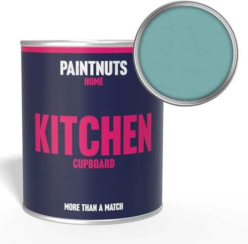 Paintnuts Kitchen Cupboard Paint - RAL-6034 - PASTEL TURQUOISE Satin 250ml Tin