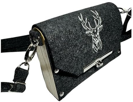 kleine Filz-Holz Handtasche Dirndeltasche Trachtentasche Eiche Echtholz handmade