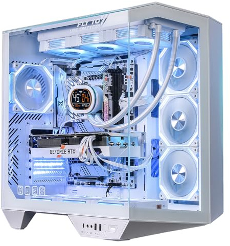 darkFlash Boîtier PC de Jeu ATX Complet, Carte mère branchée à l'arrière, 1 Ventilateur, Double Chambre, Verre panoramique, radiateurs jusqu'à 2 x 360 mm, Compatible RTX 40 (DY470) (1 Ventilateur PWM