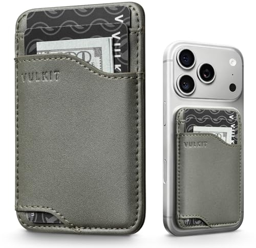 VULKIT Tarjetero para Móvil para Pegar en la Parte Trasera con Bloqueo RFID, Funda Adhesiva de Cuero para Tarjetas, Compatible con la Mayoría de los Teléfonos Móviles