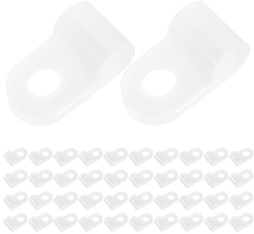 VILLCASE 100pezzi Clip per Gestione Cavi in Pvc Bianco Fissaggio Cavi 3/16 Pollici per Organizzazione Esterno Interno