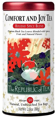 The Republic of Tea – Comfort and Joy Tea, Holiday Spice Blend, 50 Tea Bags, Naturally Caffeinated