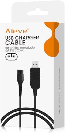 AIEVE Charger for Philips One Blade QP2520, 4.3V USB Charging Cable A00390 Replacement Charger Cord for Philips Norelco One Blade QP2520, QP2620