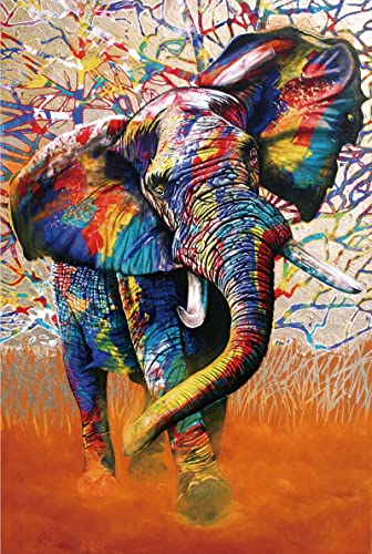 Puzzles for Adults 1500 Piece Elephant Painting Wooden Puzzles-Puzzle Hands-on Game-Family Decoration (F6, 1500 Piece)