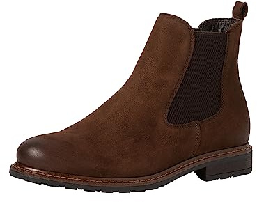 Tamaris dam Chelsea stövel läderstövlar stövlar kvinnor läder M2505641 brun, konjak emboss, 41 EU