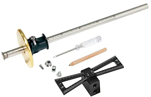 YOSELIN Dovetail Jig Wheel Marking Gauge Tool Set, 1 Bearing Wheel Cutter for Soft Wood, 1 Locked Wheel Cutter for Hardwood,1 Screwdriver,1 Woodworking Pencil,Inch & MM Scale Imperial Ruler. (Black02)