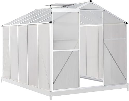 XEMQENER 10x6 FT Polycarbonate Greenhouse with Base
