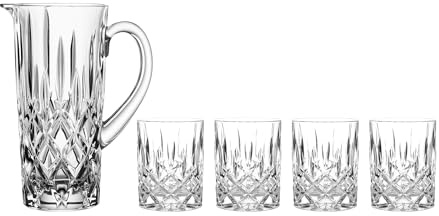 Nachtmann Krugset Noblesse 4 Whiskybecher,1 Krug, 105895, Kristallglas, 5-teiliges Set