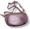 Sac Bandoulière Femme en Cuir veritable,Sac Banane, Or,irisé Sac Fanny Pack Made in Italy (Rose Perle)