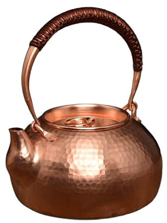 OZBMA Bouilloire à thé en cuivre rétro Faite à la Main, 13 x 20 cm, 1200 ML, théière Turque Pure pour cuisinière (13 x 20 cm)
