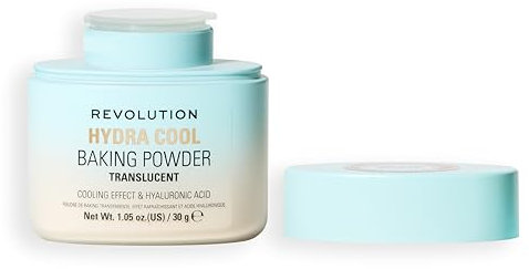 Revolution, Hydra Cool Cooling Loose Baking Powder, Makeup Setting Powder for Hydrating Skin, Enriched with Hyaluronic Acid, Vegan & Cruelty-Free, 30g