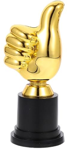 Angoily tumme hög trofé, plasttrofé som utmärkelse med gyllene tumme, finger trofé pokal utmärkelse finger gest statyer skulptur för prisutdelning sport, gyllene