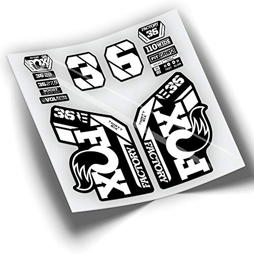 Ref: VP429 Aufkleber, kompatibel mit Fox 36 Ebike 2021-2024, Kashima MTB, Sticker, Aufkleber, Aufkleber für Mountainbikes, Weiß