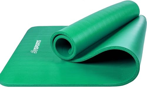 ScSPORTS® Yogamatte - 190 x 80 cm, 1,5 cm Stärke, Rutschfest, Faltbar, mit Tragegurt, Mehrere Farben - Gymnastikmatte, Sportmatte, Fitnessmatte, Trainingsmatte für Fitness, Pilates, Sport (Grün)