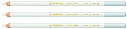 STABILO Set di 3 matite colorate a carbotello pastello bianco titanio