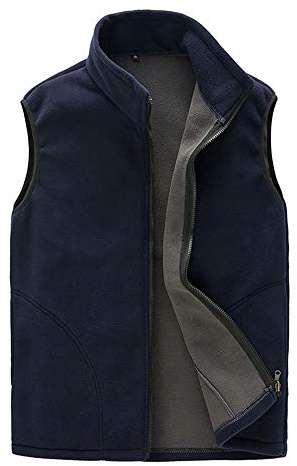 DAIHAN Homme/Femme Hiver Gilet Chaud Doublure polaire Softshell Bodywarmer Gilet Confortable Veste sans manches avec poches Hommes Navy L