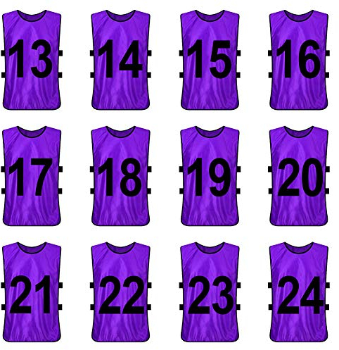 TopTie 12er-Set Trainingswesten Sport Trikot Leibchen Markierungshemd für Fußball, Basketballtraining Mummer1-12