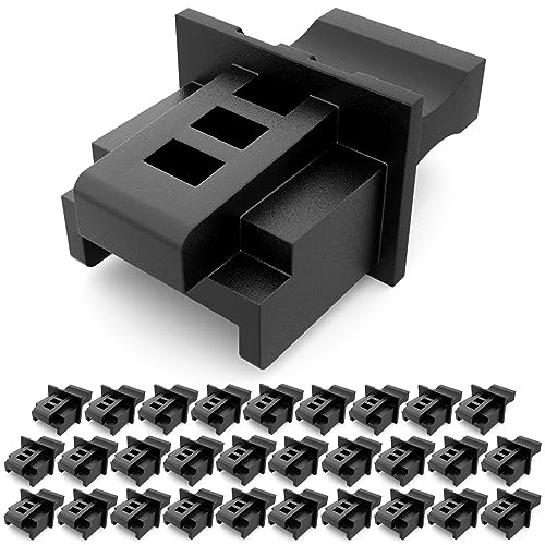 hb-digital 30 Stück RJ45 Staubschutz Kappen LAN Netzwerk Buchsen Schutz Stopfen gegen Staub Schmutz Blindstopfen für Patchpanel Switch Router Netzwerkdose Abdeckung für Ethernet Anschluss – Schwarz