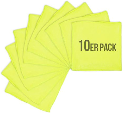 Wisch-Star 10x Mikrofasertücher 40x40 cm, in Gelb | Reinigungstücher für Küche Auto Brille, Mikrofaser Putztücher Set Haushalt, Allzwecktücher für alle Oberflächen