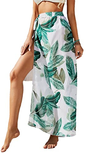 Jarseila 2024 Verano Pareos de Playa Chiffon Mujer e Playa Vestidos Elegante Falda Cubrir Bikini Pareos Playa Grandes 100 cm * 96 cm, Deja