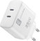 Cellularline | Dual Charger 35W | Caricabatterie da rete Power Delivery 35W con doppia porta USB-C - Carica contemporaneamente fino a 2 dispositivi Apple - Bianco