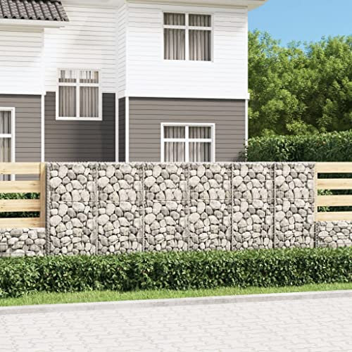 Tino Tech Gabion en acier galvanisé - 300 x 50 x 100 cm - Argenté - Panier à pierres - Clôture - Mur de jardin - Gabion - Grille