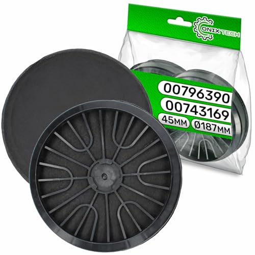 Сharbon Filtre Hotte Aspirante Ø 187 mm avec Code Original 00743169 00796390 DHZ5276 Z5138X1 LZ52751 pour Bosch pour Balay pour Constructa pour Siemens pour Neff - Garantie de 5 Ans - ONIX TECH