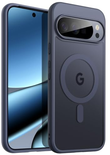JETech Cover Magnetica per Google Pixel 10/10 Pro, Grigio Argento | Compatibile con MagSafe e per Pixelsnap Charger, Retro Opaco Traslucido, Custodia Protezione Antiurto